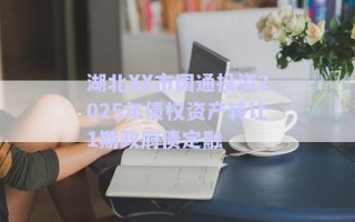 湖北XX市國通投資2025年債權(quán)資產(chǎn)轉(zhuǎn)讓1期政府債定融